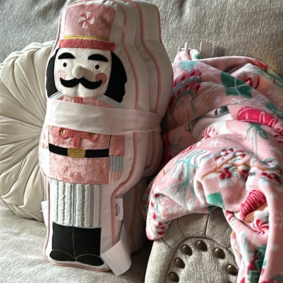 Other - NEW! Set /2 Candy Land Shabby Chic Christmas Nutcracker Ballet Soldier Pillow